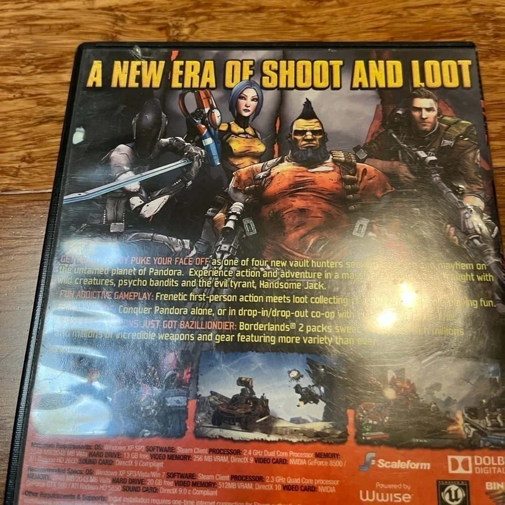 Borderlands 2 DVD disc and case and booklet for PC. Great condition
